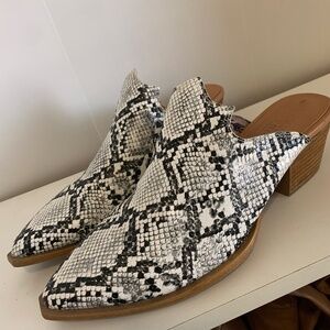 Snakeskin Mules